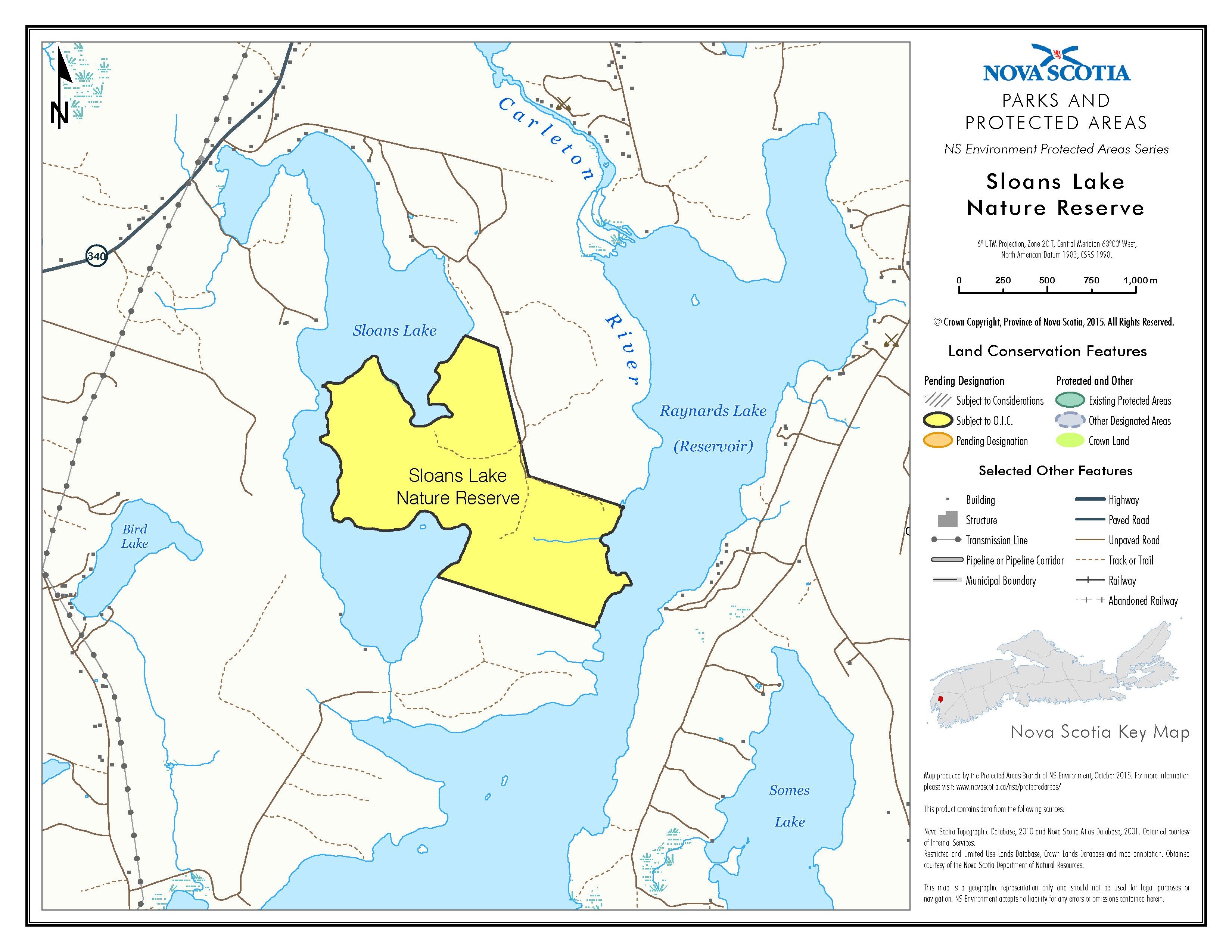 Approximate boundaries of Sloans Lake Nature Reserve